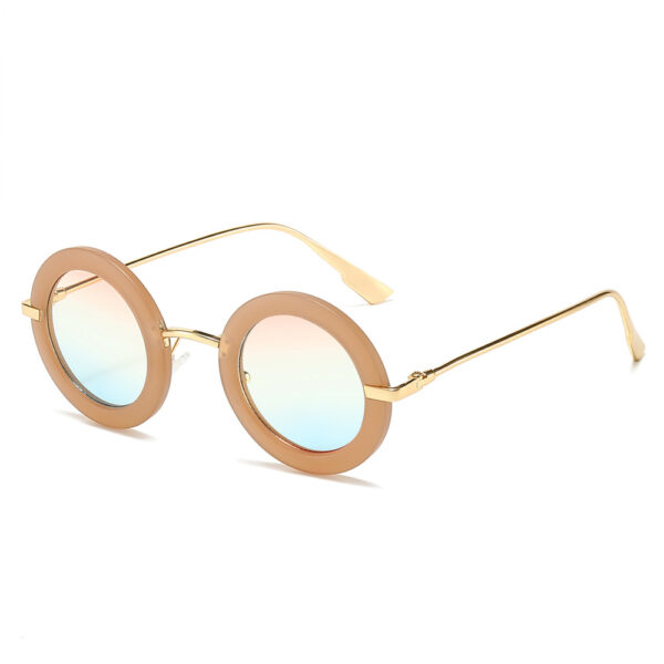 2024 New Fashion Metal Frames Round Sun Glasses for Ladies Uv400 Custom Own logo Luxury Sunglasses Men Women Wholesale