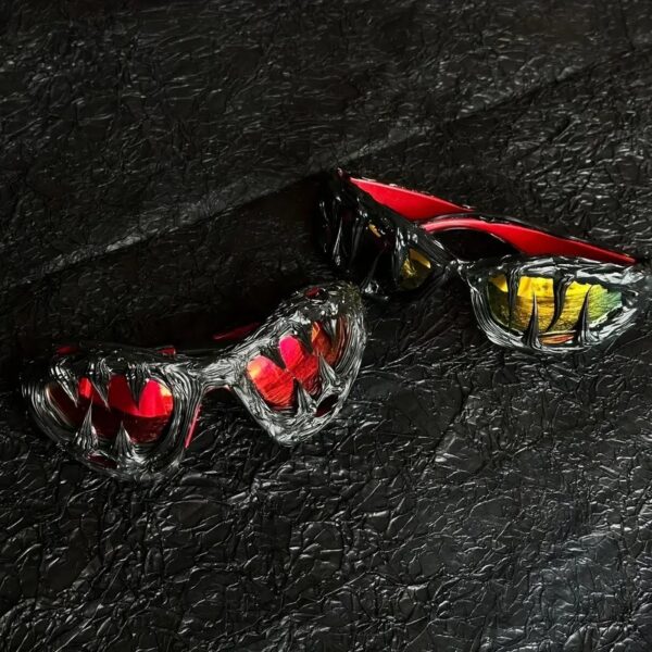 2025 Futuristic Sport Sunglasses Men's and Women's Steampunk Fashion Big Frame Handmade Rubber UV400 Party Sunglasses