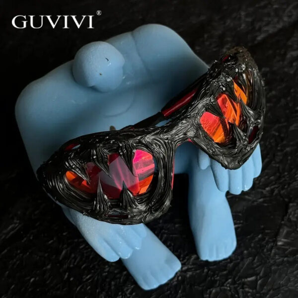 2025 Futuristic Sport Sunglasses Men's and Women's Steampunk Fashion Big Frame Handmade Rubber UV400 Party Sunglasses