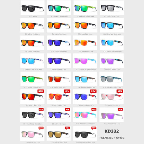 2025 Kdeam KD332 Debossed logo Uv400 Polarized Sunglasses OEM ODM Unisex Sport Glasses Men Women Custom Logo Sunglass 2024