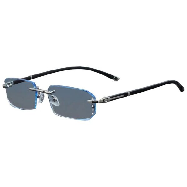 2025 Luxury Men Women Rimless Diamond Cutting Photochromic Reading Glasses Color Changing Presbyopia Eyeglasses
