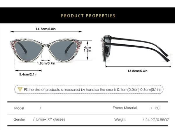 2025 New Arrival High Quality Wholesale Luxury Trendy Fashion Bling Rhinestone Cat Eye Diamond Shade Sunglasses for Women