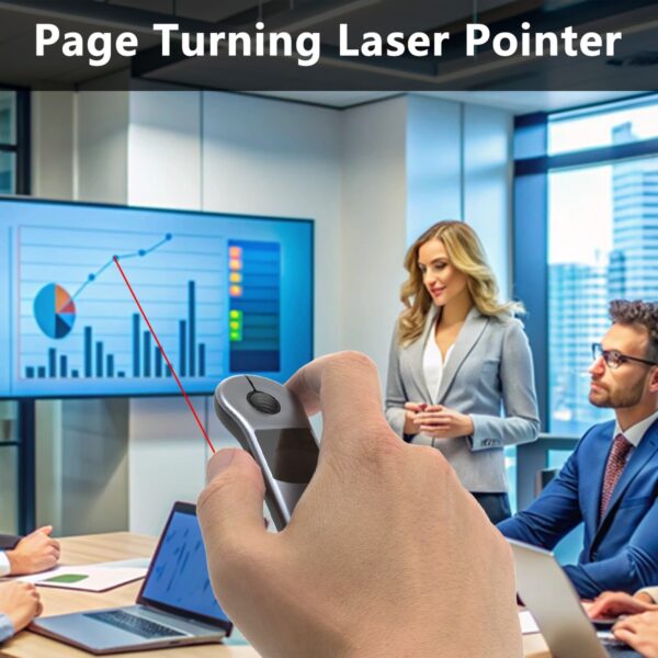 2025 New Product Wireless Presenter Laser Pointer with Remote Control TikTok Scrolling Page Turner Clicker for Presentation