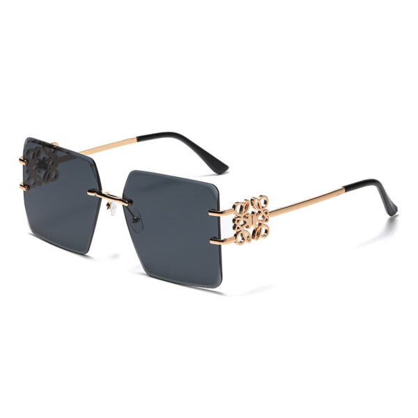 2025 Unisex Frameless Luxury Metal Sunglasses Gradient Lens Custom Logo Black Red Frames UV400 Optical Fashionable Sun Glasses
