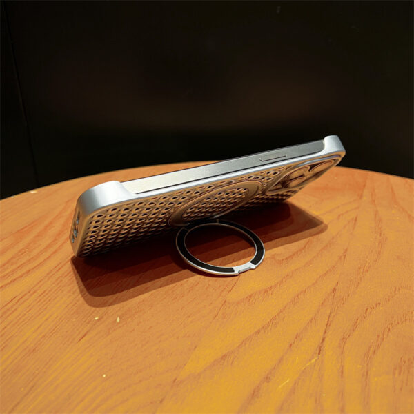 Anti Heat Metal Magnetic Rotating Folding Stand Mobile Phone Cover Breathing Phone Case Borderless Casing for iPhone 16 Promax
