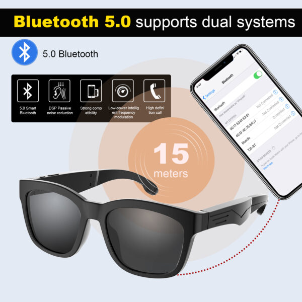 BT 5.0 2-in-1 Smart Sunglasses High-Tech Earphone for Call & Music Listening 5.0 Smart Glasses