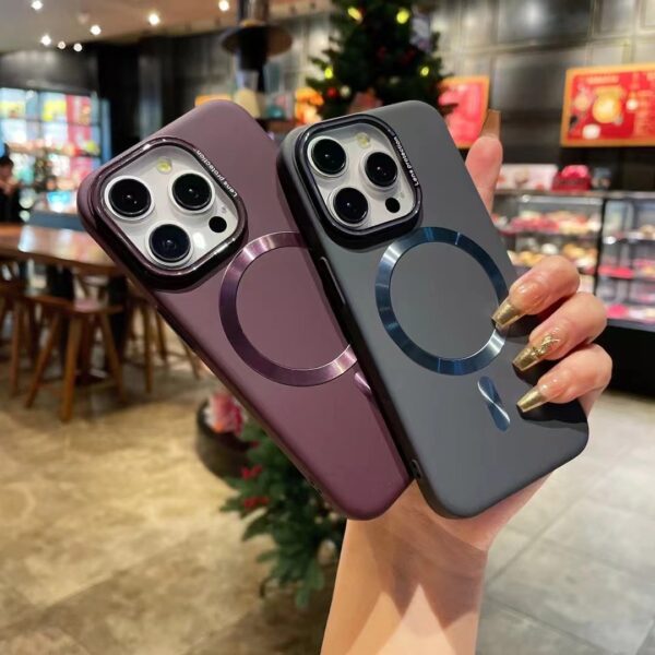 Business Anti Fingerprint Magnetic PC Mobile Phone Case for iPhone 16 Plus 15 14 13 12 Pro Max Metal Keying Back Cover