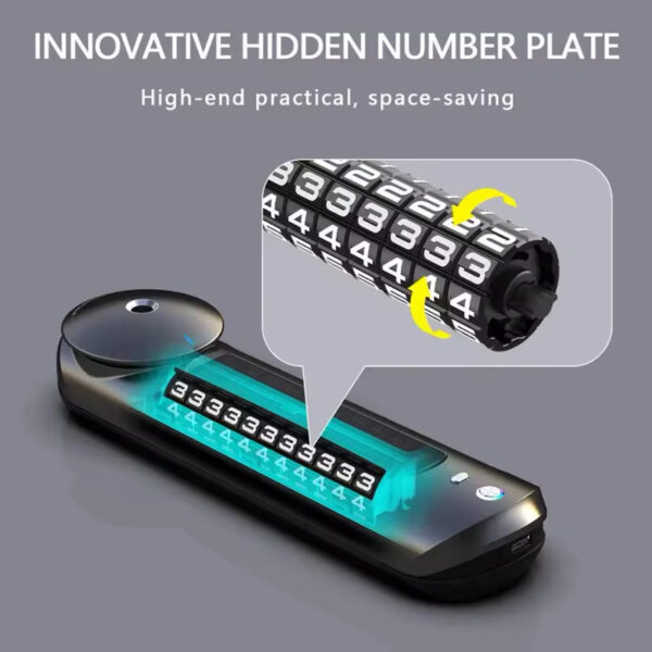 Car Solar Air Freshener Multifunction RGB Car Perfume USB Rechargeable Automotive Smell Car Phone Number Parking Plate