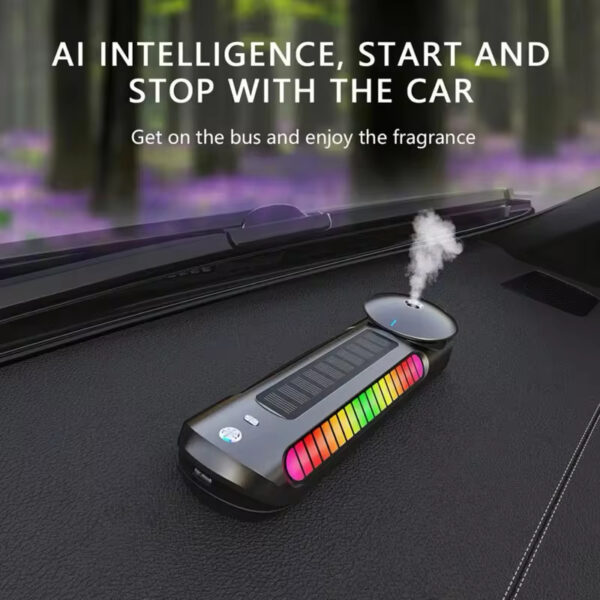 Car Solar Air Freshener Multifunction RGB Car Perfume USB Rechargeable Automotive Smell Car Phone Number Parking Plate