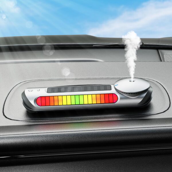 Car Solar Air Freshener Multifunction RGB Car Perfume USB Rechargeable Automotive Smell Car Phone Number Parking Plate