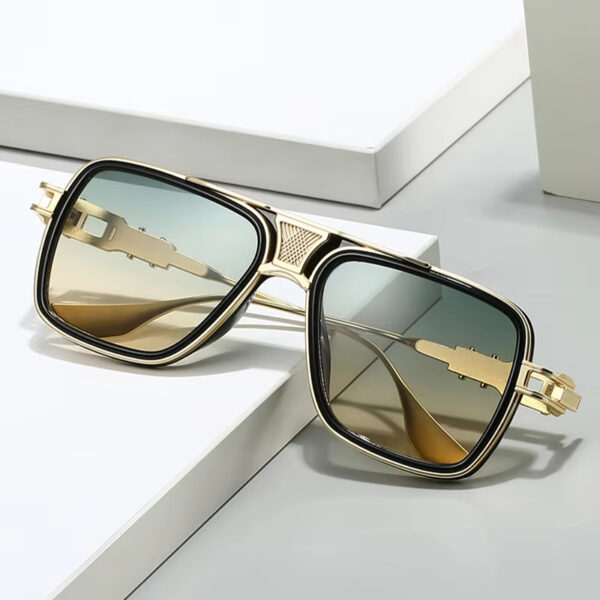 Custom Logo 2025 Fashion Alloy Punk Driving Sun Glasses UV400 Metal Pilot Square Sunglasses for Men Women