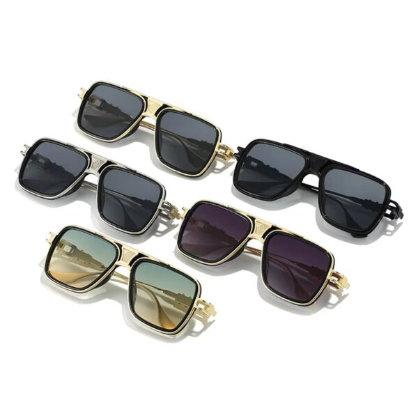 Custom Logo 2025 Fashion Alloy Punk Driving Sun Glasses UV400 Metal Pilot Square Sunglasses for Men Women