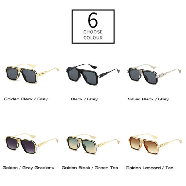 Custom Logo 2025 Fashion Alloy Punk Driving Sun Glasses UV400 Metal Pilot Square Sunglasses for Men Women