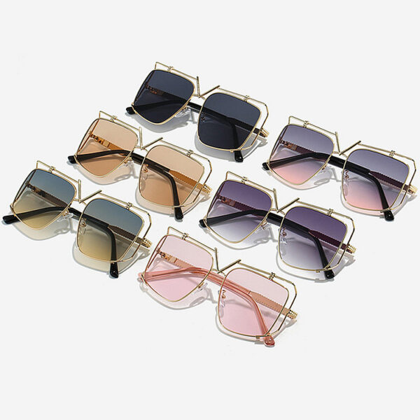 Custom Logo 2025 Fashion Luxury Metal Hollow Pilot Sun Glasses UV400 Alloy Big Frame Square Sunglasses for Men Women