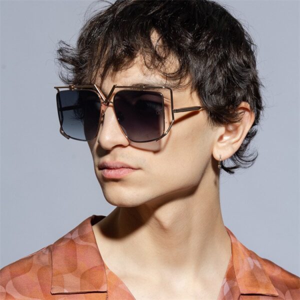 Custom Logo 2025 Fashion Luxury Metal Hollow Pilot Sun Glasses UV400 Alloy Big Frame Square Sunglasses for Men Women
