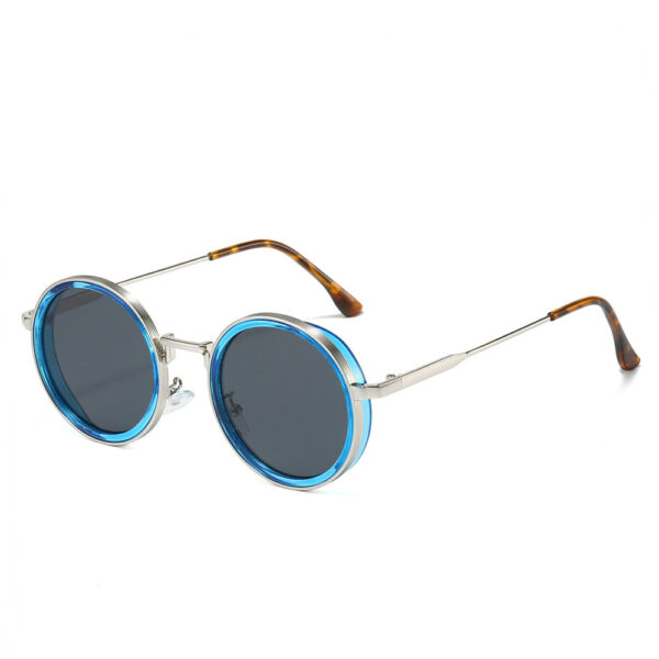 Custom Logo 2025 Fashion Men Women Alloy Legs Punk Sun Glasses UV400 Metal Round Sunglasses