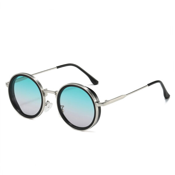 Custom Logo 2025 Fashion Men Women Alloy Legs Punk Sun Glasses UV400 Metal Round Sunglasses