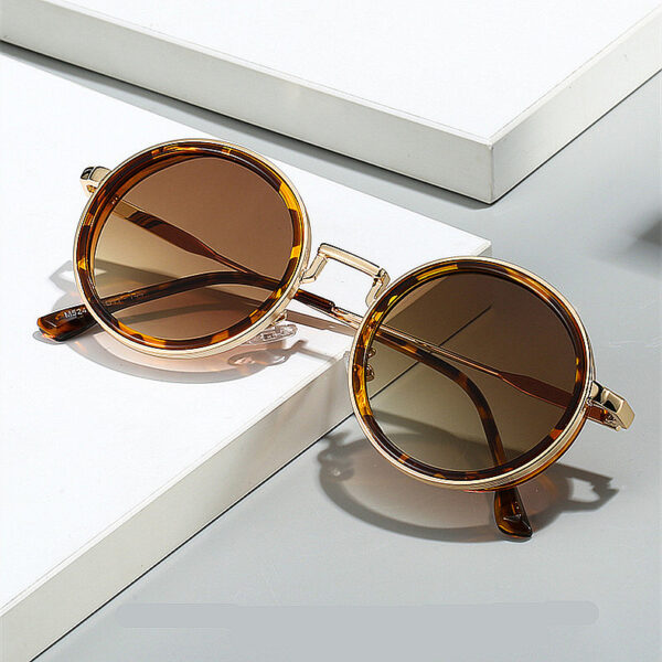 Custom Logo 2025 Fashion Men Women Alloy Legs Punk Sun Glasses UV400 Metal Round Sunglasses