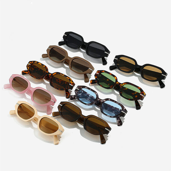 Custom Logo 2025 Retro Men Rivets Polygon Sun Glasses UV400 Small Frame Cat Eye Sunglasses for Women