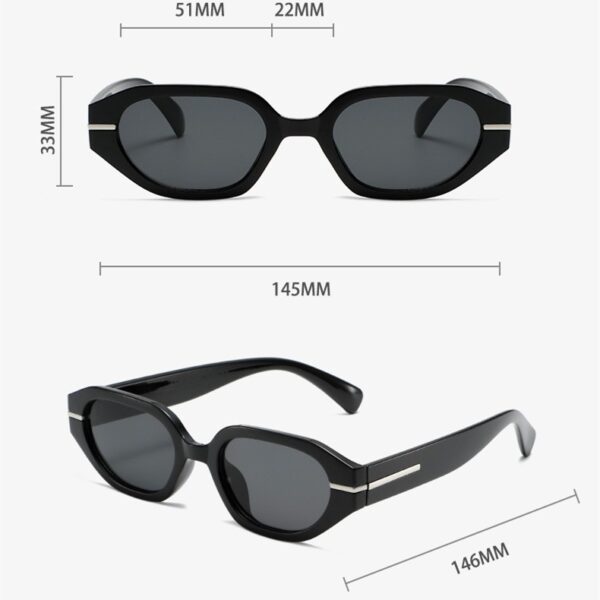 Custom Logo 2025 Retro Men Rivets Polygon Sun Glasses UV400 Small Frame Cat Eye Sunglasses for Women