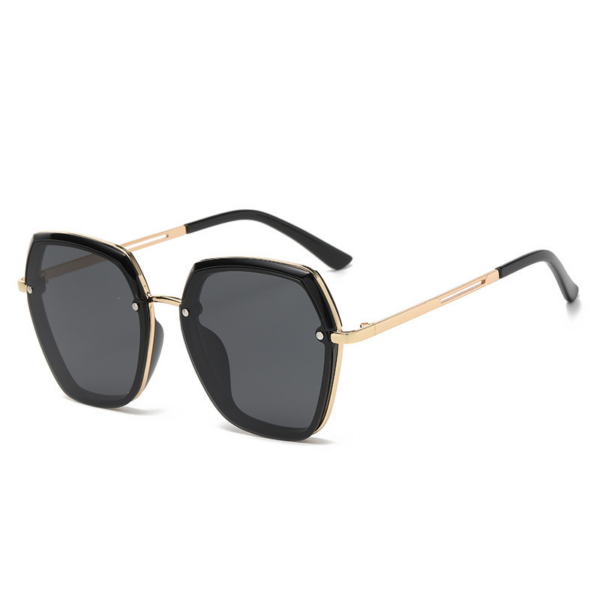 Customizable Oversized Fashion Sun Glasses for Women Brown Gold Metal UV400 Polarized Lenses Customizable Transparent Red Blue