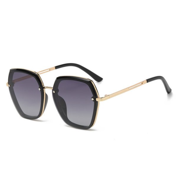 Customizable Oversized Fashion Sun Glasses for Women Brown Gold Metal UV400 Polarized Lenses Customizable Transparent Red Blue