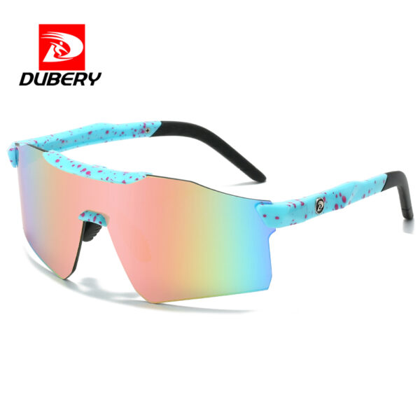 DUBERY 2025 Men's UV400 Sports Sunglasses TAC Frame PC Oversized Fashionable Sport Shades for Outdoor Running Cycling Sunglasses