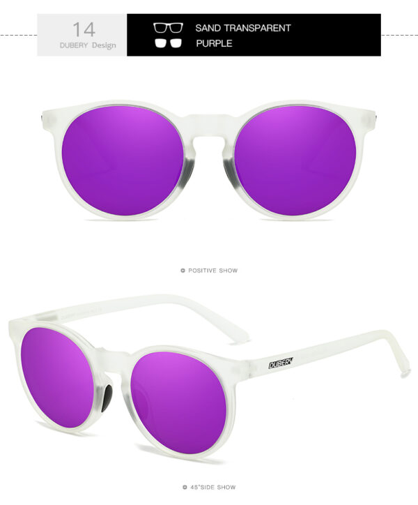 DUBERY 2025 Polarized High Quality Sunglasses Clear Transparent Green Yellow Purple Silver Red Brown Yellow Printed Sunglasses