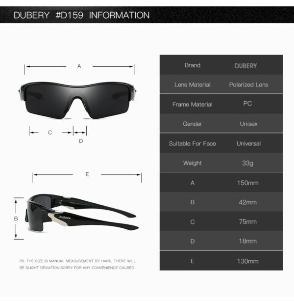 DUBERY D159 Fashion Sports Sunglasses Polarized for Men Riding Cycle Sunshade Glasses UV400 Protection