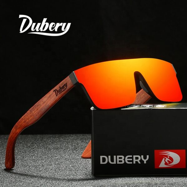 DUBERY Factory Custom Wholesale Polarized Mens Sunglasses square Wooden Sunglasses 2025 Uv400 Fashion Shades Sunglasses D219