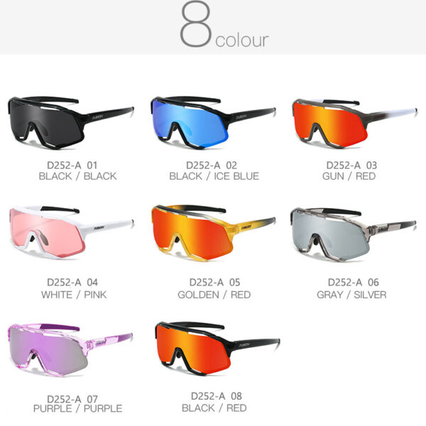 DUBERY Oversize Polarized Glasses Riding Eyewear Windproof Motorcycle Bikes Running and Hiking Cycling Sunglasses D252-A