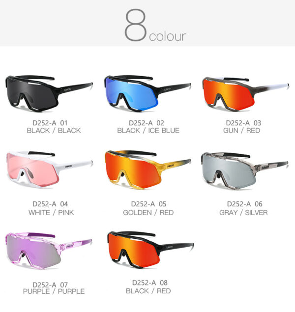 DUBERY Oversize Polarized Glasses Riding Eyewear Windproof Motorcycle Bikes Running and Hiking Cycling Sunglasses D252-A