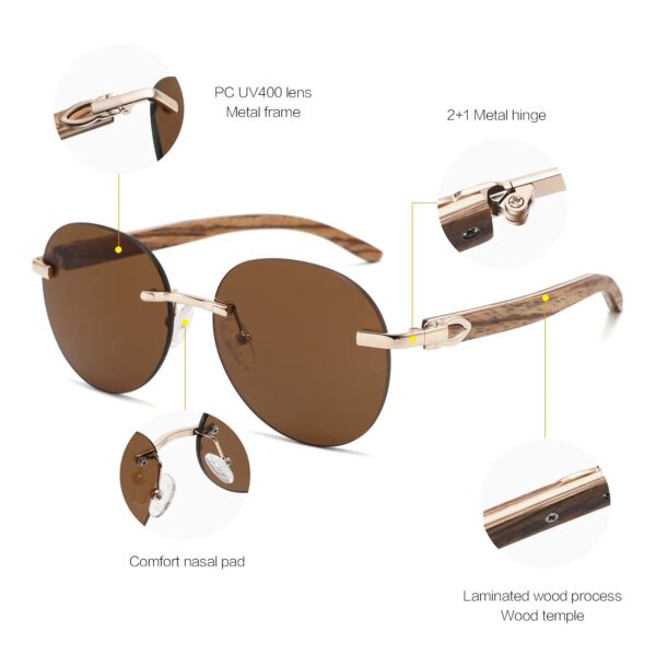 ECO Sunglasses Wood Polarized Sunglasses 2025 Trend Sunglasses Women Luxury Brand Oversized