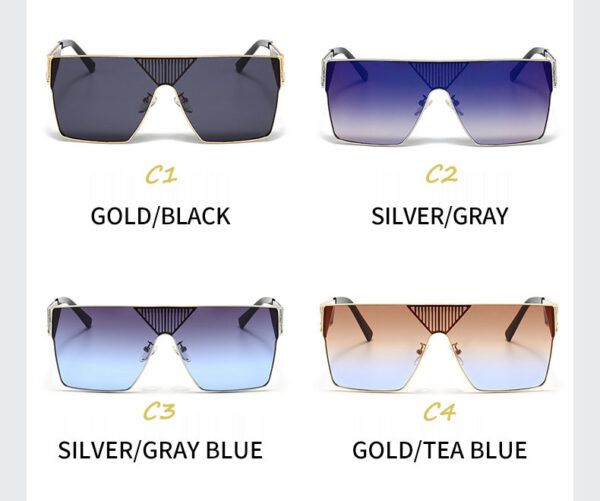 Fashion New Design square Framed Sunglasses Large Framed Sunglasses Men's Trend Matching Sunglasses