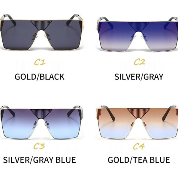 Fashion New Design square Framed Sunglasses Large Framed Sunglasses Men's Trend Matching Sunglasses