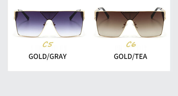 Fashion New Design square Framed Sunglasses Large Framed Sunglasses Men's Trend Matching Sunglasses