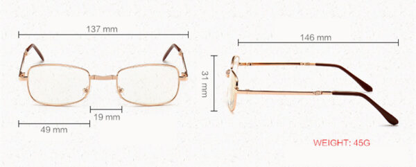 Folding Reading Glasses Metal Hyperopia Foldable Eyeglasses Diopter +1.0 1.5 2.0 2.5 3.0 3.5 4.0 Presbyopic Glasses