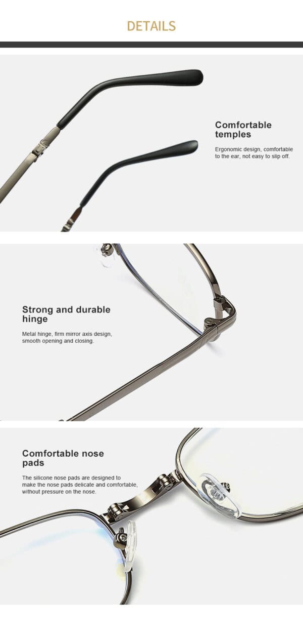Folding Reading Glasses Metal Hyperopia Foldable Eyeglasses Diopter +1.0 1.5 2.0 2.5 3.0 3.5 4.0 Presbyopic Glasses