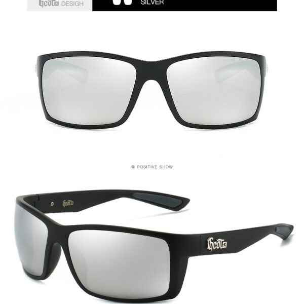 GCOTX 2025 High Quality End UV400 plastic Sports Sunglasses Men's Black Square Sunglasses with Branded Fashion for Motorcycles