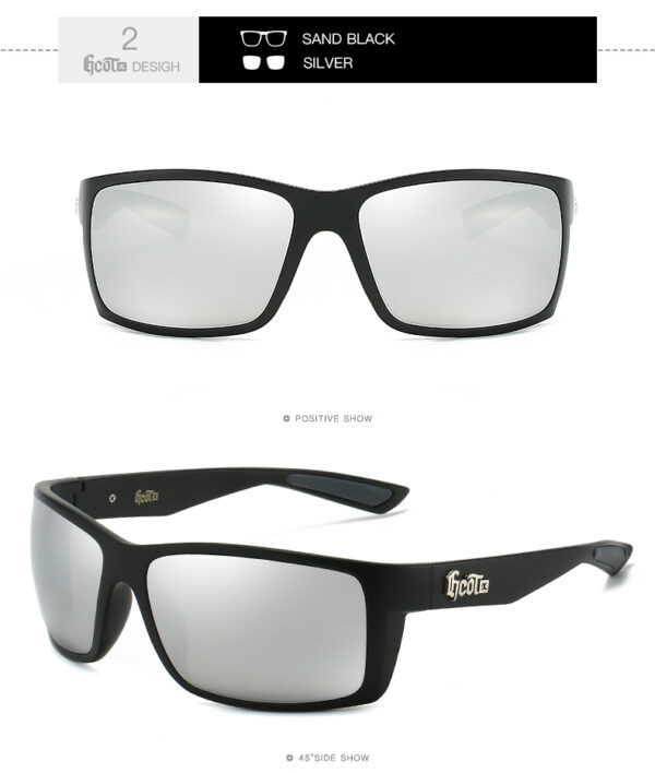GCOTX 2025 High Quality End UV400 plastic Sports Sunglasses Men's Black Square Sunglasses with Branded Fashion for Motorcycles