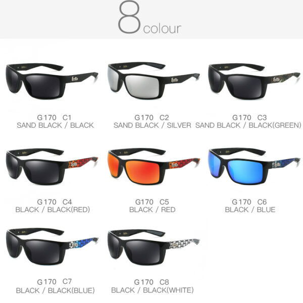 GCOTX 2025 High Quality End UV400 plastic Sports Sunglasses Men's Black Square Sunglasses with Branded Fashion for Motorcycles