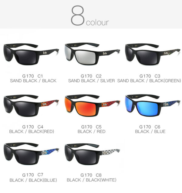 GCOTX 2025 High Quality End UV400 plastic Sports Sunglasses Men's Black Square Sunglasses with Branded Fashion for Motorcycles
