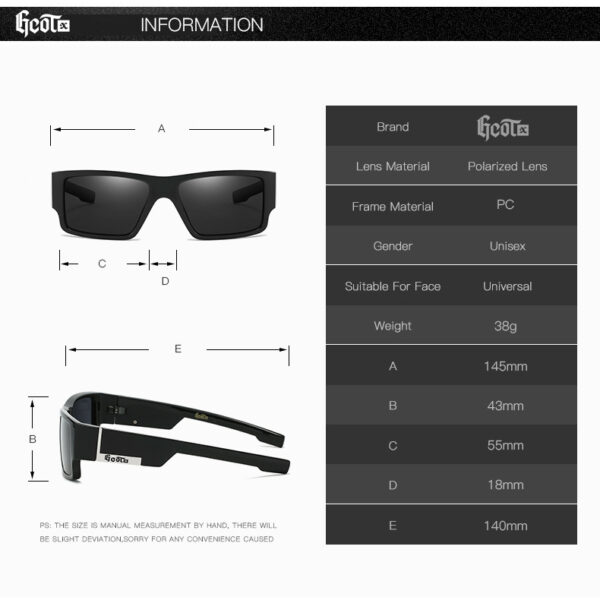 GCOTX Trendy Chicano Motorcycle Bandit Style Riding Glasses Hip Hop Fashion West Coast Polarized Sunglasses G300