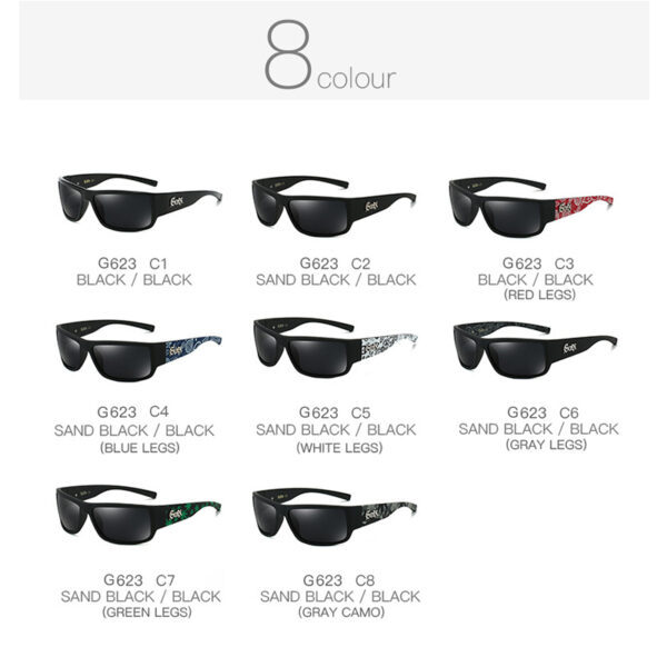 GGCOTX High Quality Fashion Polarized Sunglasses for Men Trendy Hip Hop Rectangle Sun Glasses Driver Square Shades Male G623