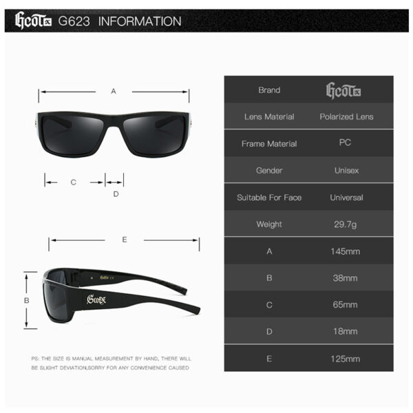 GGCOTX High Quality Fashion Polarized Sunglasses for Men Trendy Hip Hop Rectangle Sun Glasses Driver Square Shades Male G623