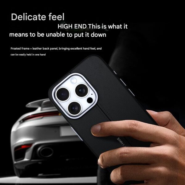 High End Business PU Leather Phone Case for iPhone 13 14 15 16 Pro Max Ultra Thin Matte Magnetic Charging Shockproof Back Cover