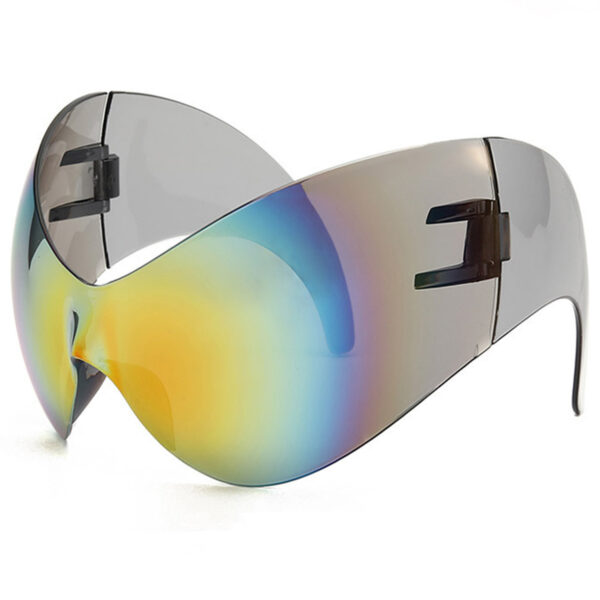 High Quality Rimless Large Frame Eyeglasses Oversized Cool Sunglasses Surrounding Gradient Lenses Men's and Women's Sunglasses