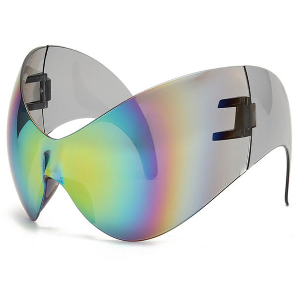 High Quality Rimless Large Frame Eyeglasses Oversized Cool Sunglasses Surrounding Gradient Lenses Men's and Women's Sunglasses