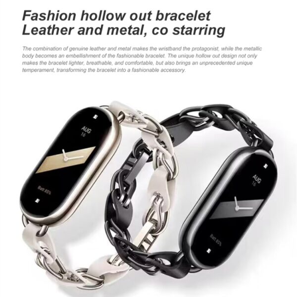 Hot Sale Original for Xiaomi Mi Band 8 Fashion Stainless Steel Bracelet Metal Stainless Steel Strap Xiaomi Mi Band 8 Straps