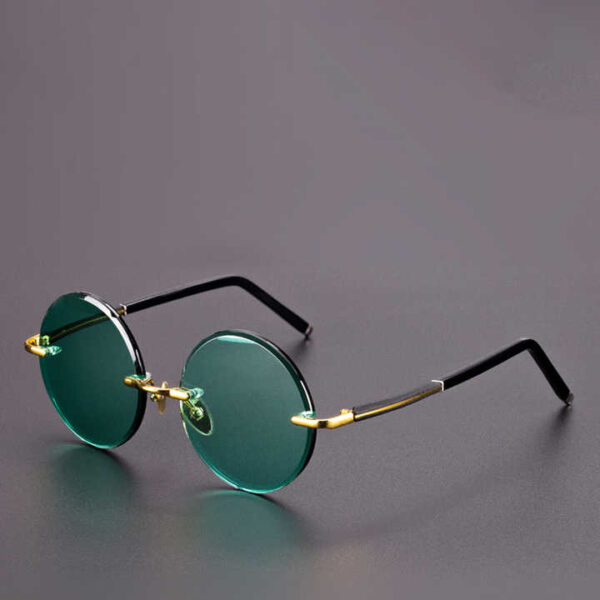 Hot-selling Model of Round Metal-framed Men' Sunglasses Without Temples anti-scratch